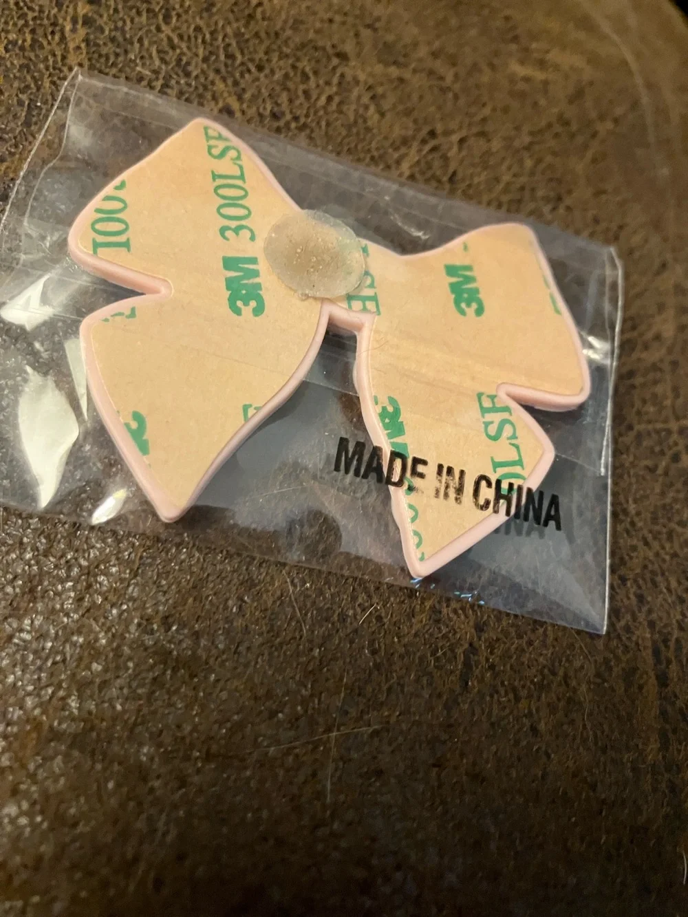 Pink Bow Phone Grip Sticker Adhesive Mount